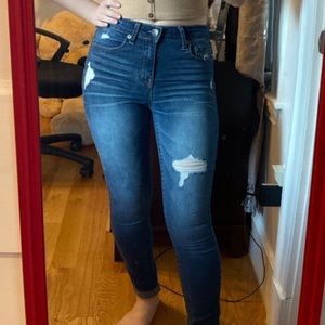 High rise ripped jeggings